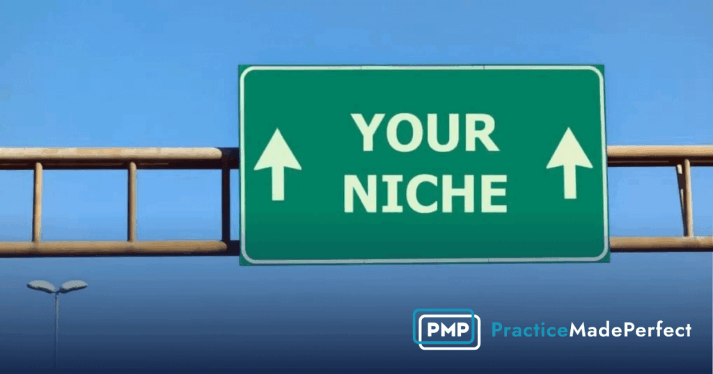 green traffic sign that says your niche